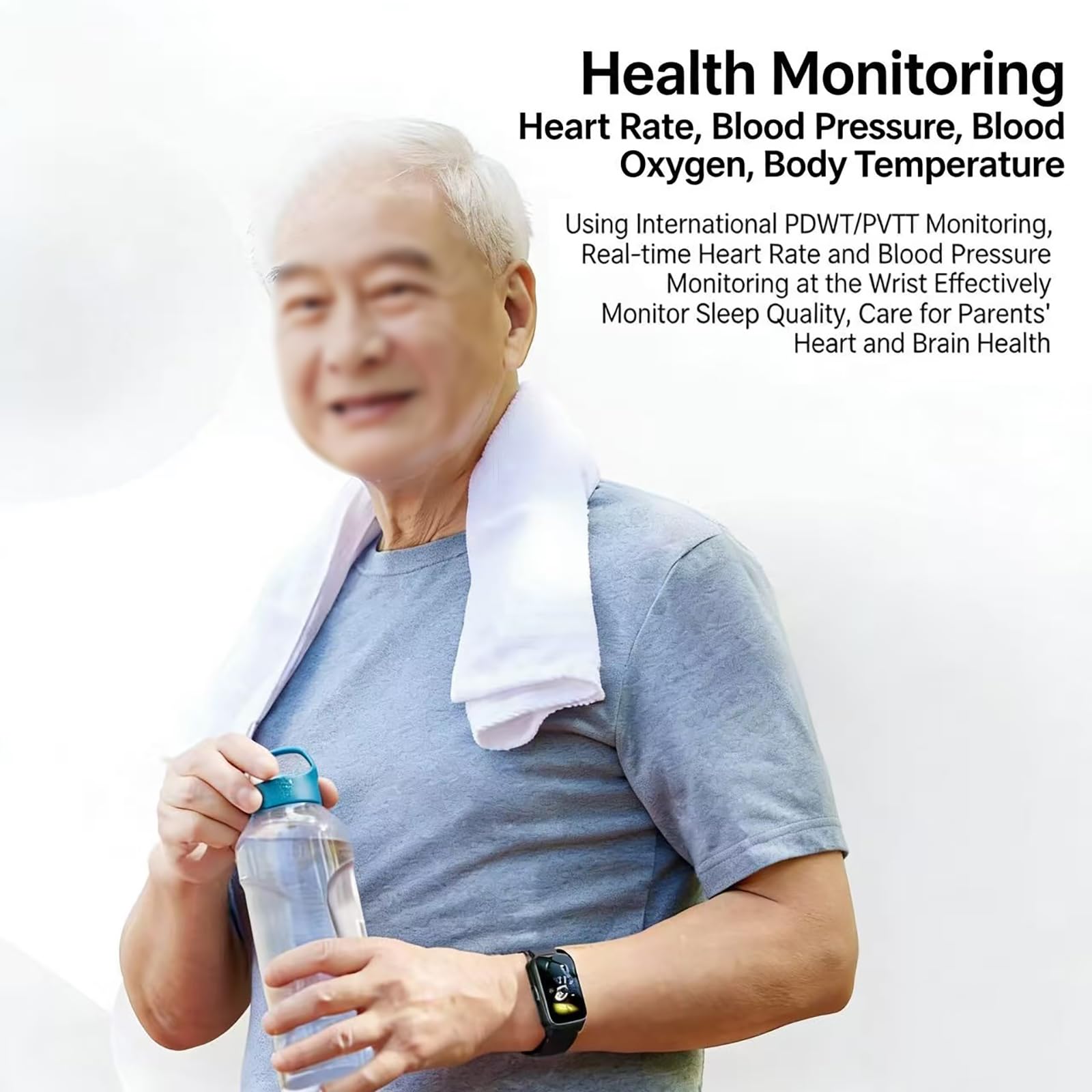 Montre connectée pour seniors, avec détection des chutes, alerte de chute, traceur GPS, étanche IP67, précision de localisation de 5 à 15 mètres pour les patients et les personnes âgées (Rouge)