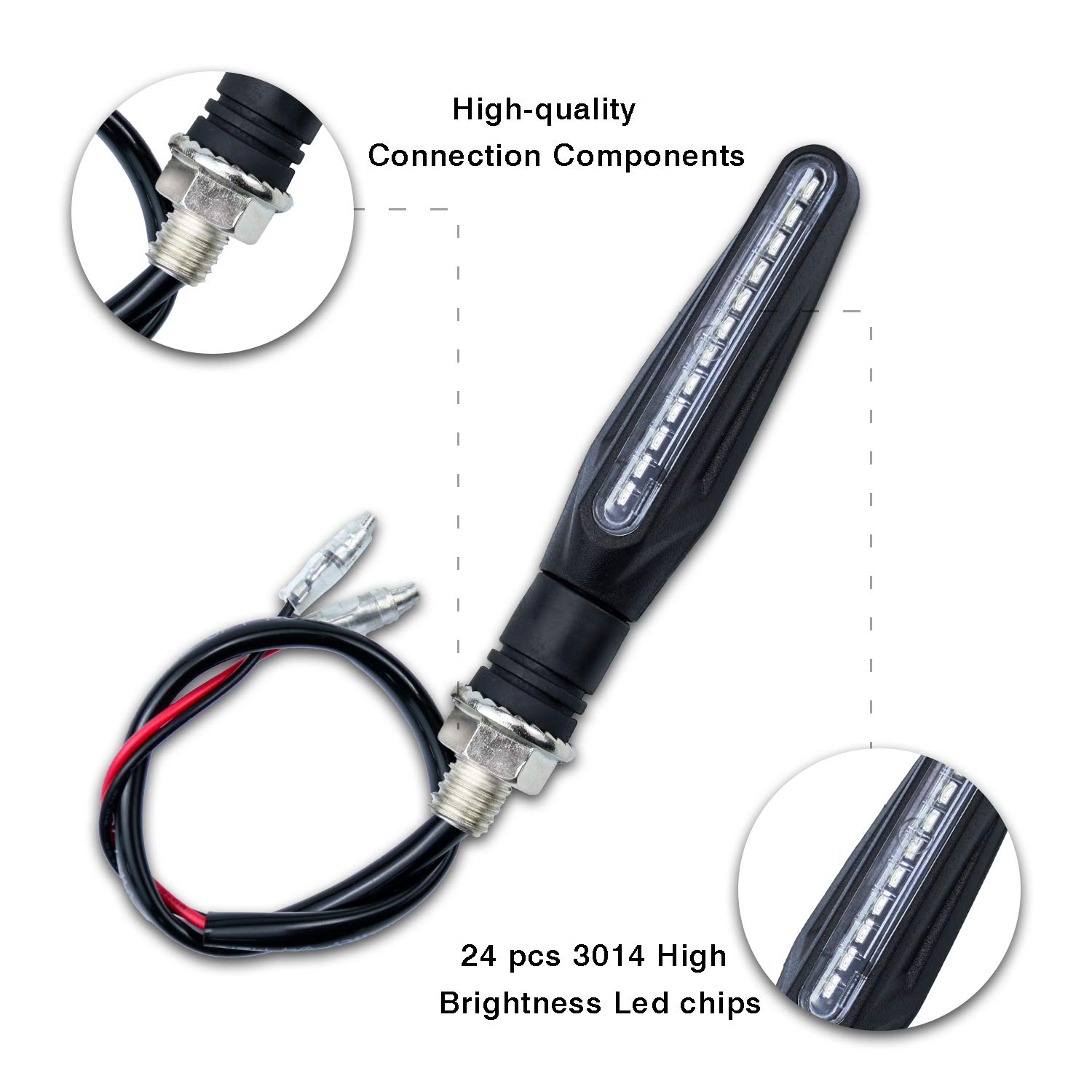Snapklik.com : LivTee Super Bright 4PCS Motorcycle Indicators Flowing ...