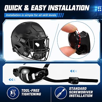 Football Helmet Chin Strap Fastener Set for Riddell Speedflex Helmet, Football Chin Strap Cam Lock Housing and Thumb Screws for Speedflex Chinstrap, Football Part