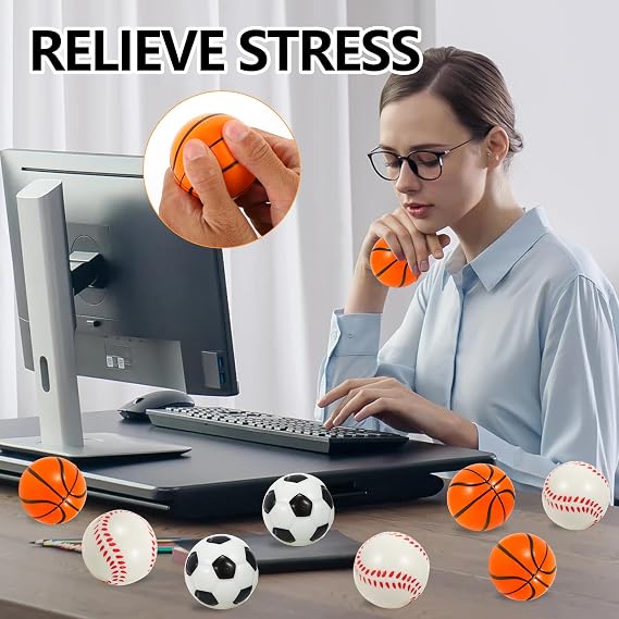 12 Pack Mini Soccer Stress Balls 2 Inch Small Sports Balls Soft Foam Soccer Squeeze Balls for Party Decor, Favors, Gifts,School Rewards, Anxiety Relief Hand Exercise