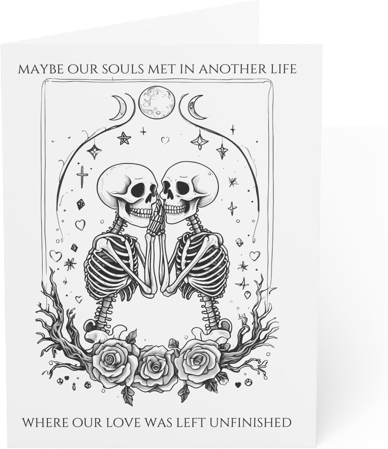 Skeleton Rose Couple Gothic Anniversary Card - Macabre Alternative 145 - View #8