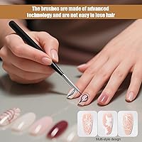 Vista 4 de Artdone Juego de 15 pinceles rosas para uñas, juego de herramientas para diseño de uñas, herramientas de punteo, cepillo para quitar polvo, cepillos