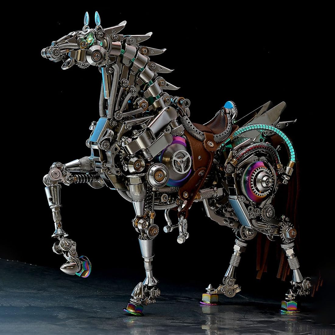 Metalowe puzzle 3D dla dorosłych, steampunk, metalowe, mechaniczne koń, zestaw do budowy z ruchomymi przegubami, mechaniczne puzzle 3D, rzeźba konia, dekoracja i prezenty, 1500 elementów