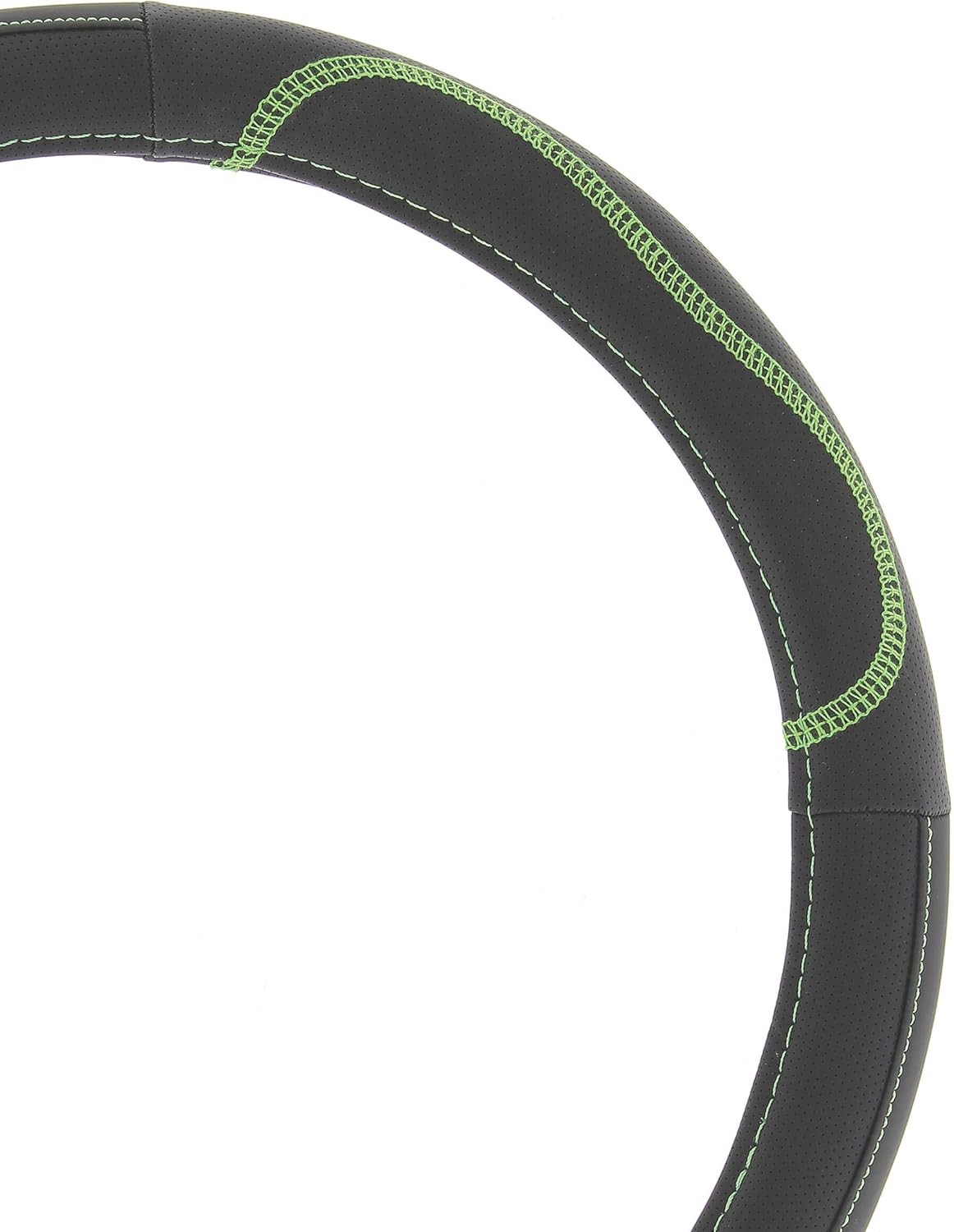 Race Sport 2505HYG Car Steering Wheel Cover, Black/Green
