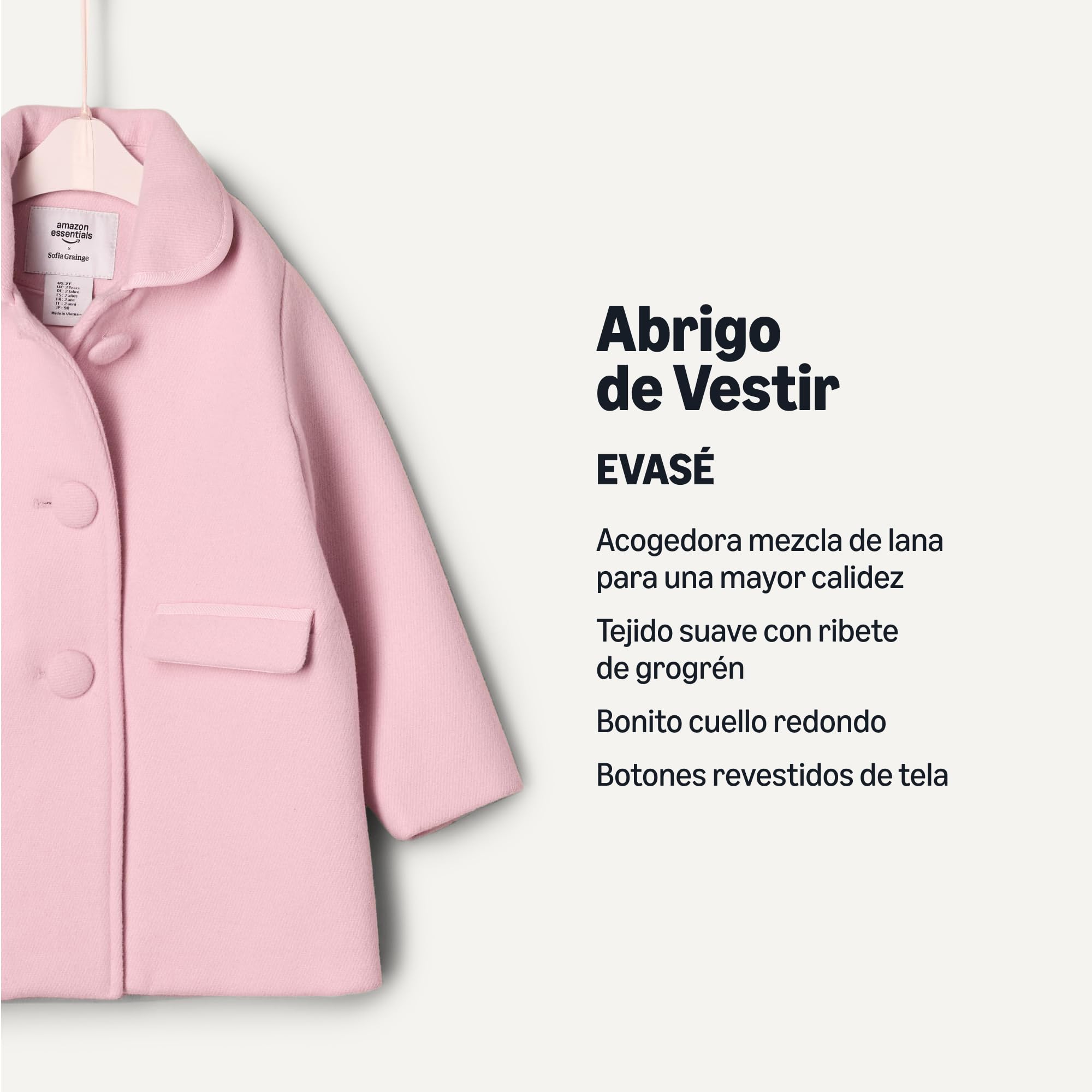 Amazon Essentials Bebé-Niñas Abrigo de Lana