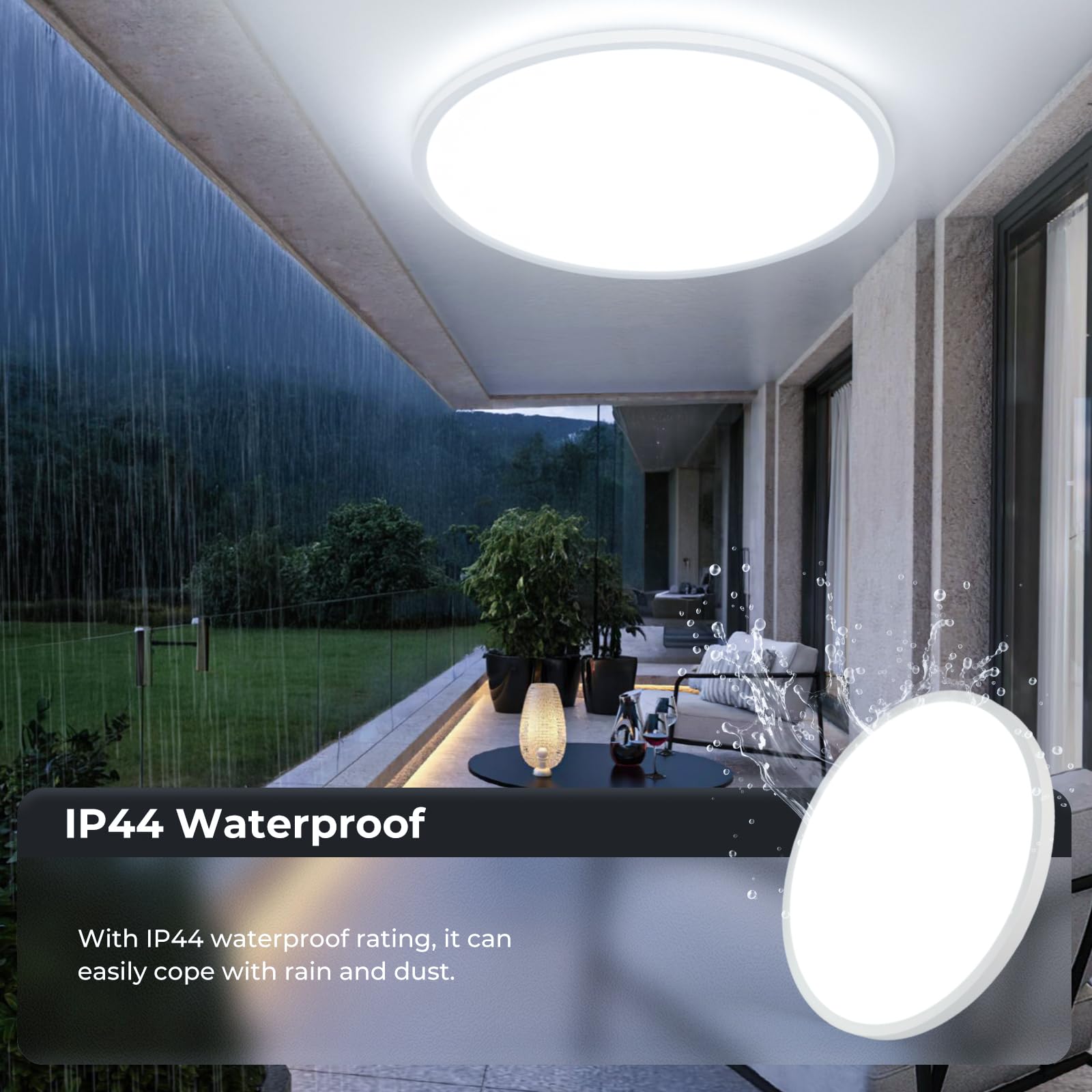 EASY EAGLE Plafoniera led soffitto, 50CM Lampadario led soffitto 6500K, 52W Lampada da Soffitto LED Moderno per Camera da Letto soggiorno Cucina Balcone Bagno Ufficio, Rotondo