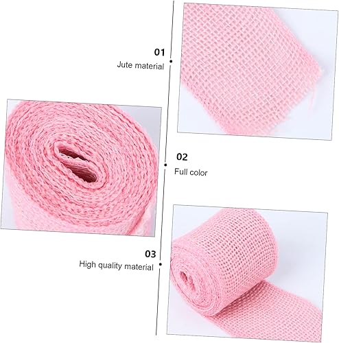 Miniatura 4 de TEHAUX Rollo de arpillera de yute de 2.4 in de ancho, decoraciones de 6.6 ft de longitud, estilo ancestral de Navidad