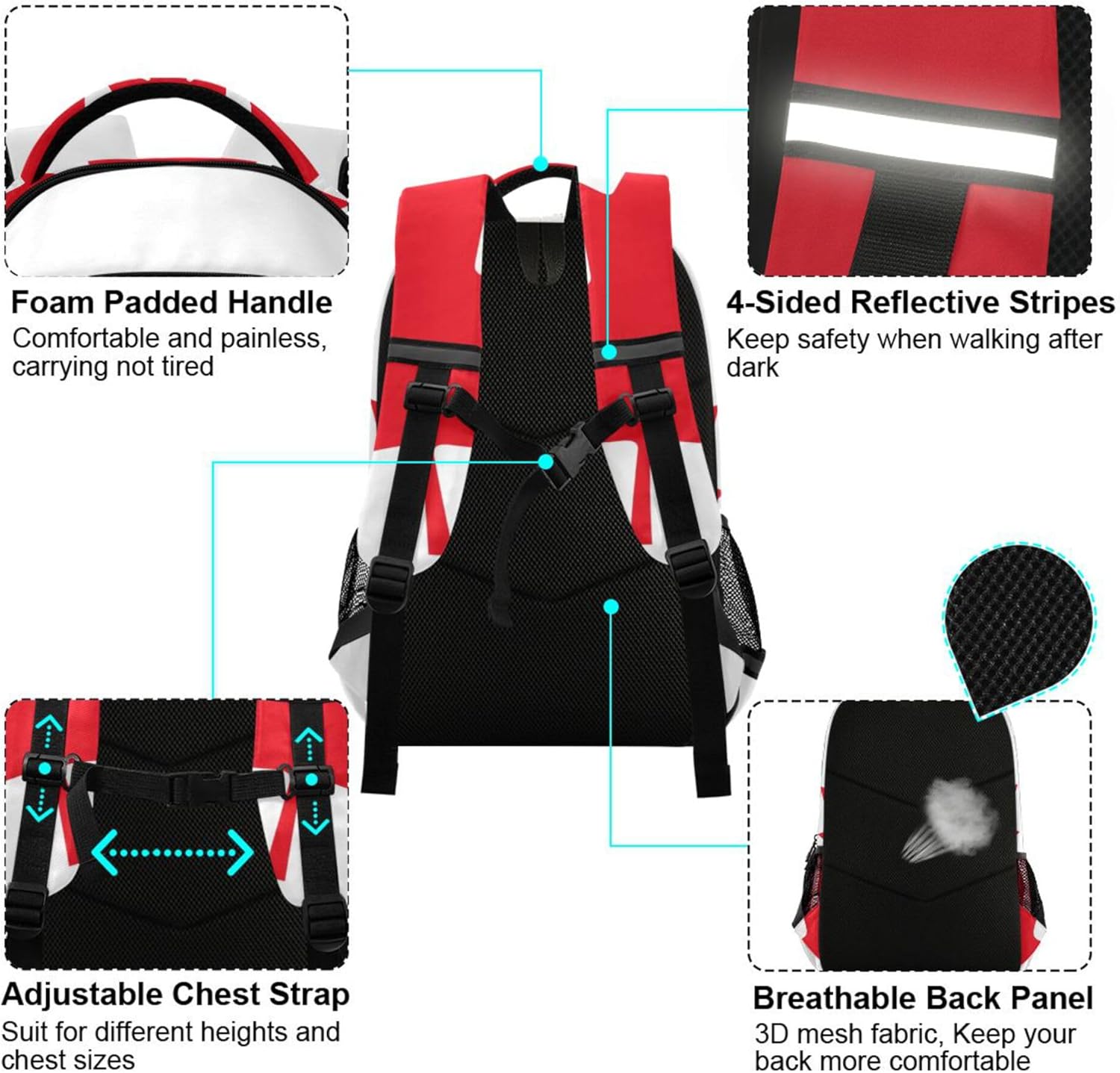 Canada Canadian Flag Backpack for Girls Kids Boys School Bookbags,Student Laptop Backpack Carrying Bag Casual Lightweight Travel Sports Day Packs