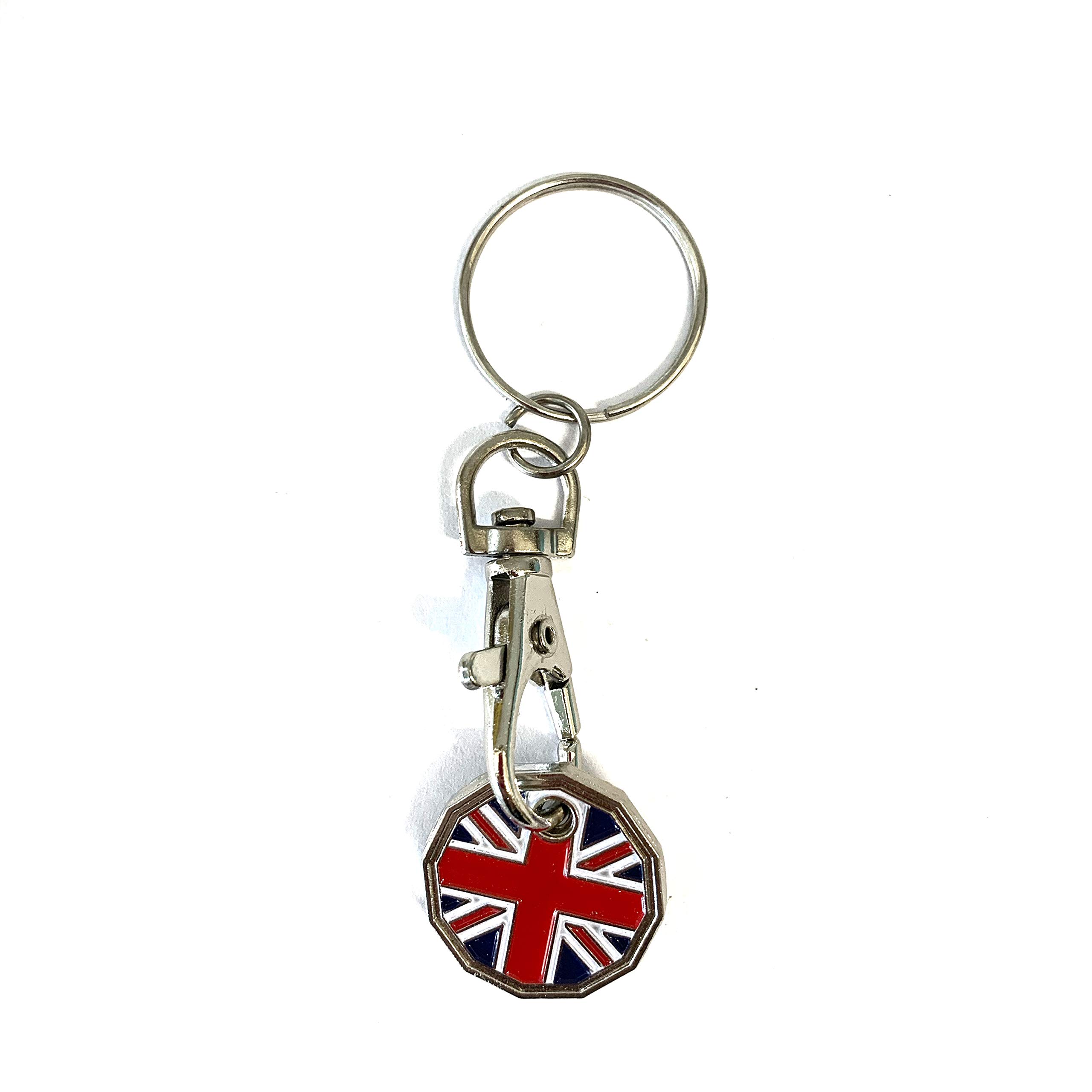 UK PhoenixShopping Trolley Token 12 Sided New £1 Coin Key Ring Shape Locker Shop Market Supermarket Pound Coin Keychain Hook Reusable Handy Pound Token Gym Locker Troley