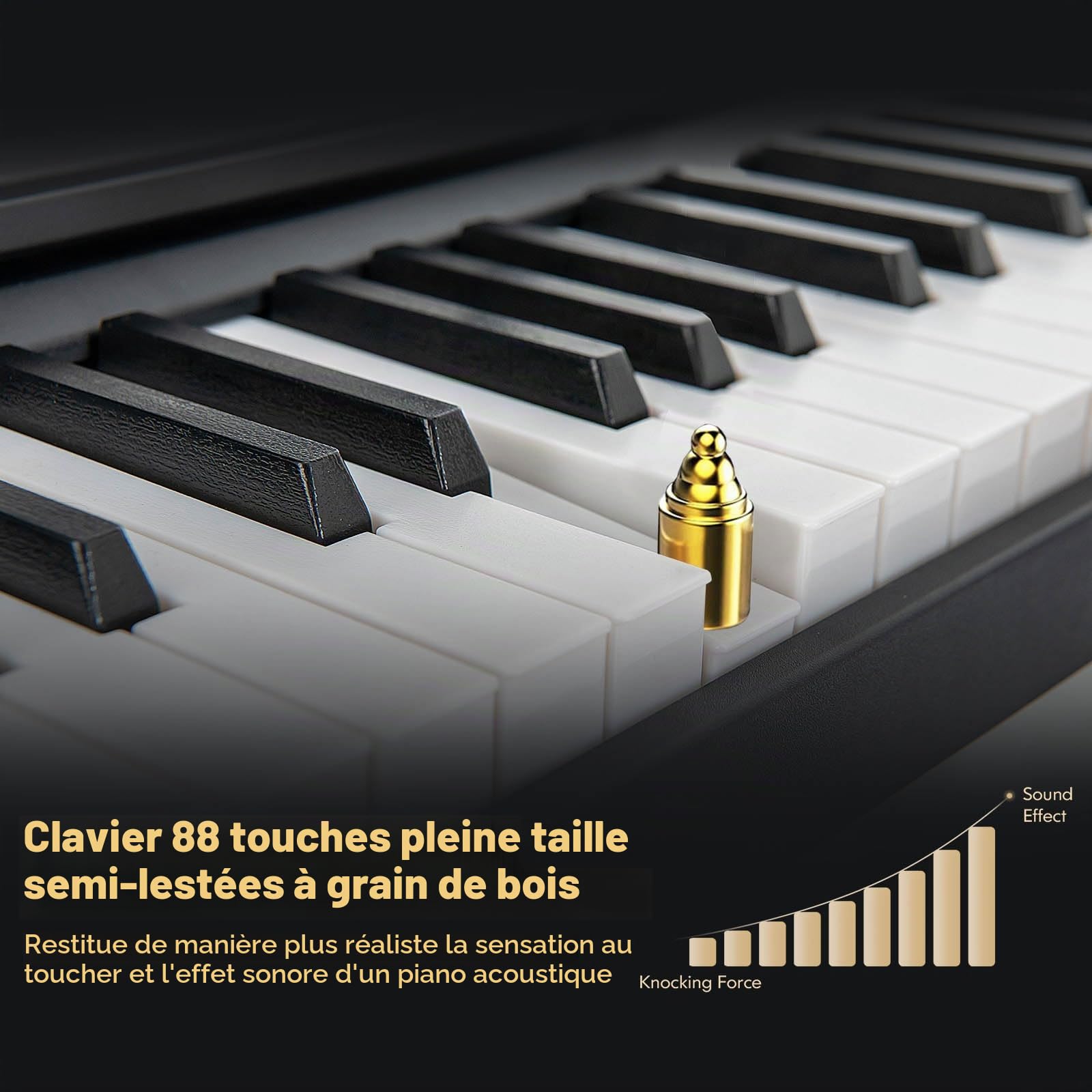 KOMFOTTEU Piano Numérique 88 Touches, USB/Bluetooth, Sac de Rangemen