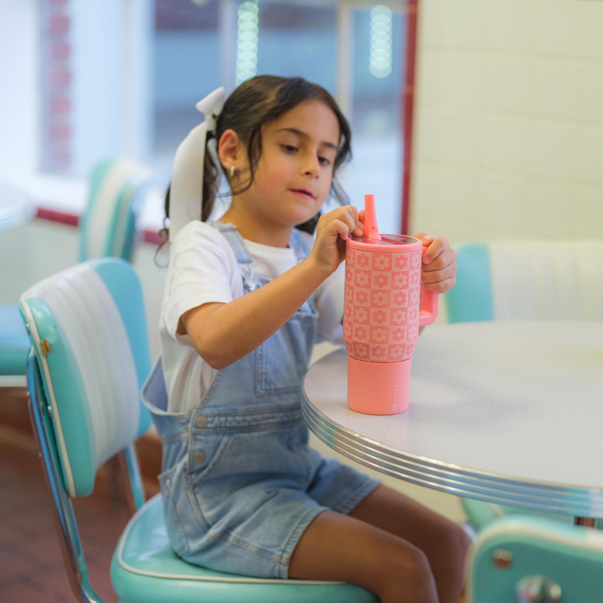 HydroJug Traveler Kids Isolierter Becher mit Griff, 567 g, Gänseblümchen