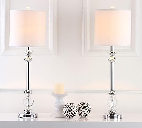 Miniatura 6 de SAFAVIEH Lighting Collection Erica - Candelabro moderno de cristal de 31 pulgadas, para dormitorio, sala de estar, oficina, escritorio, mesita de