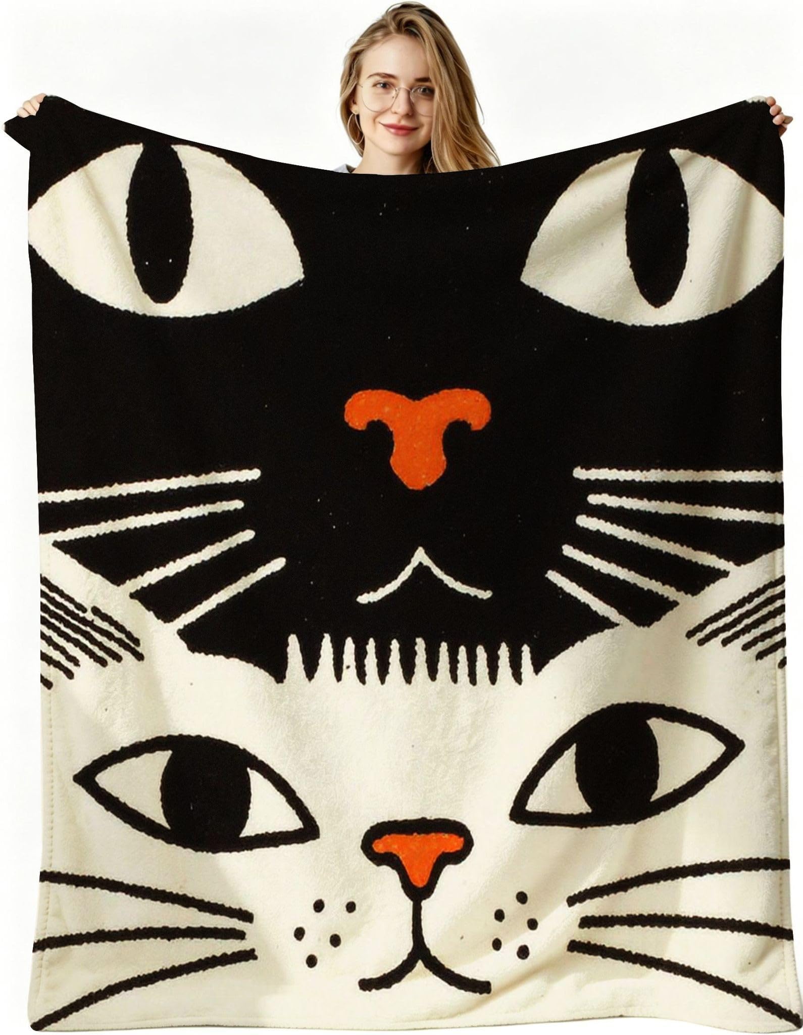 Coperta Pile Matrimoniale 240x260 cm Gatto dei Cartoni Animati, Coperta XXL Super Morbida Multiuso Come Copriletto o Plaid da Salotto, Calda e Leggera, Protezione dal Freddo, AW3132