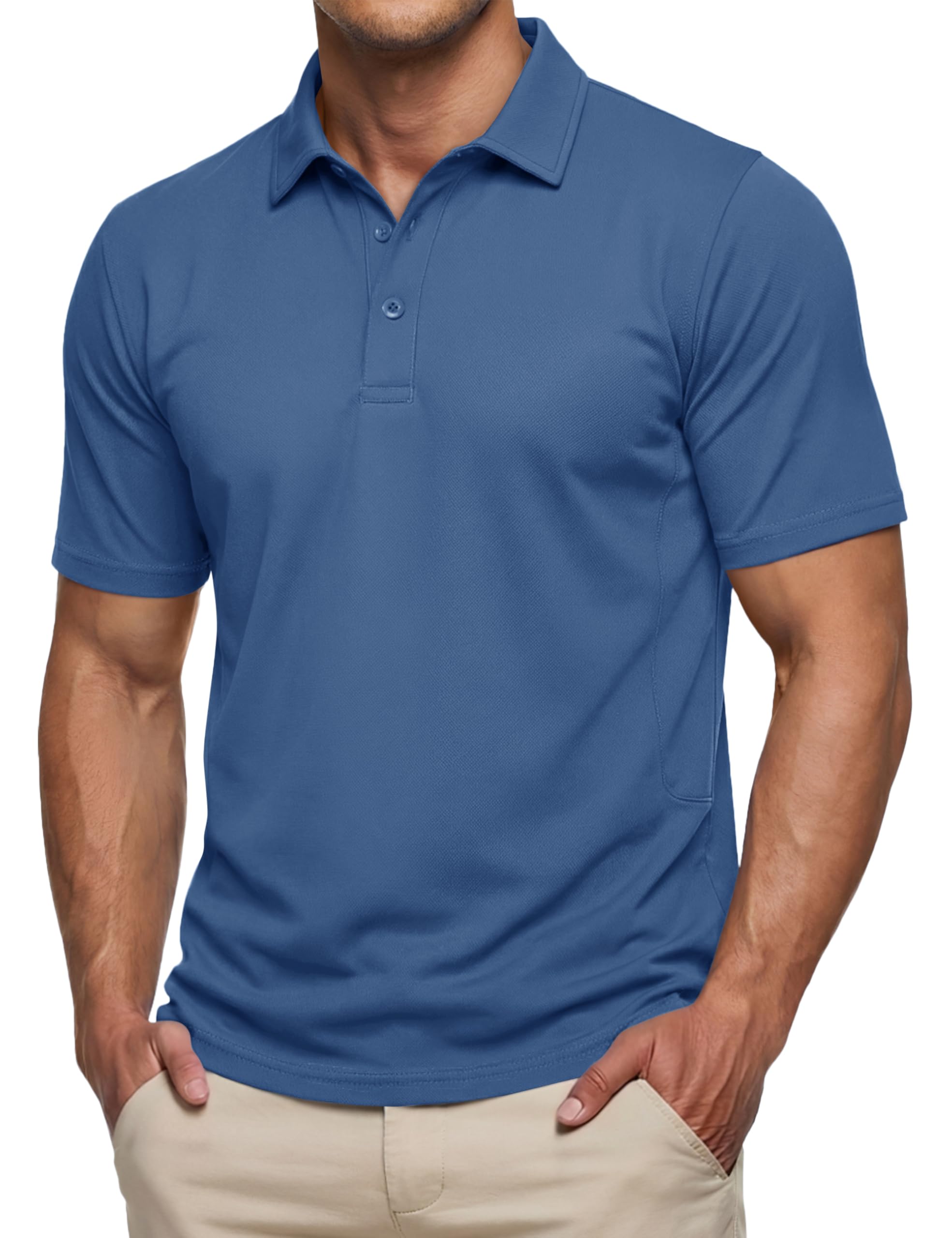 TACVASEN Poloshirt Herren Kurzarm Funktions Polo Shirt Baumwolle Atmungsaktiv Polohemd Sommer Golf T-Shirt Freizeit