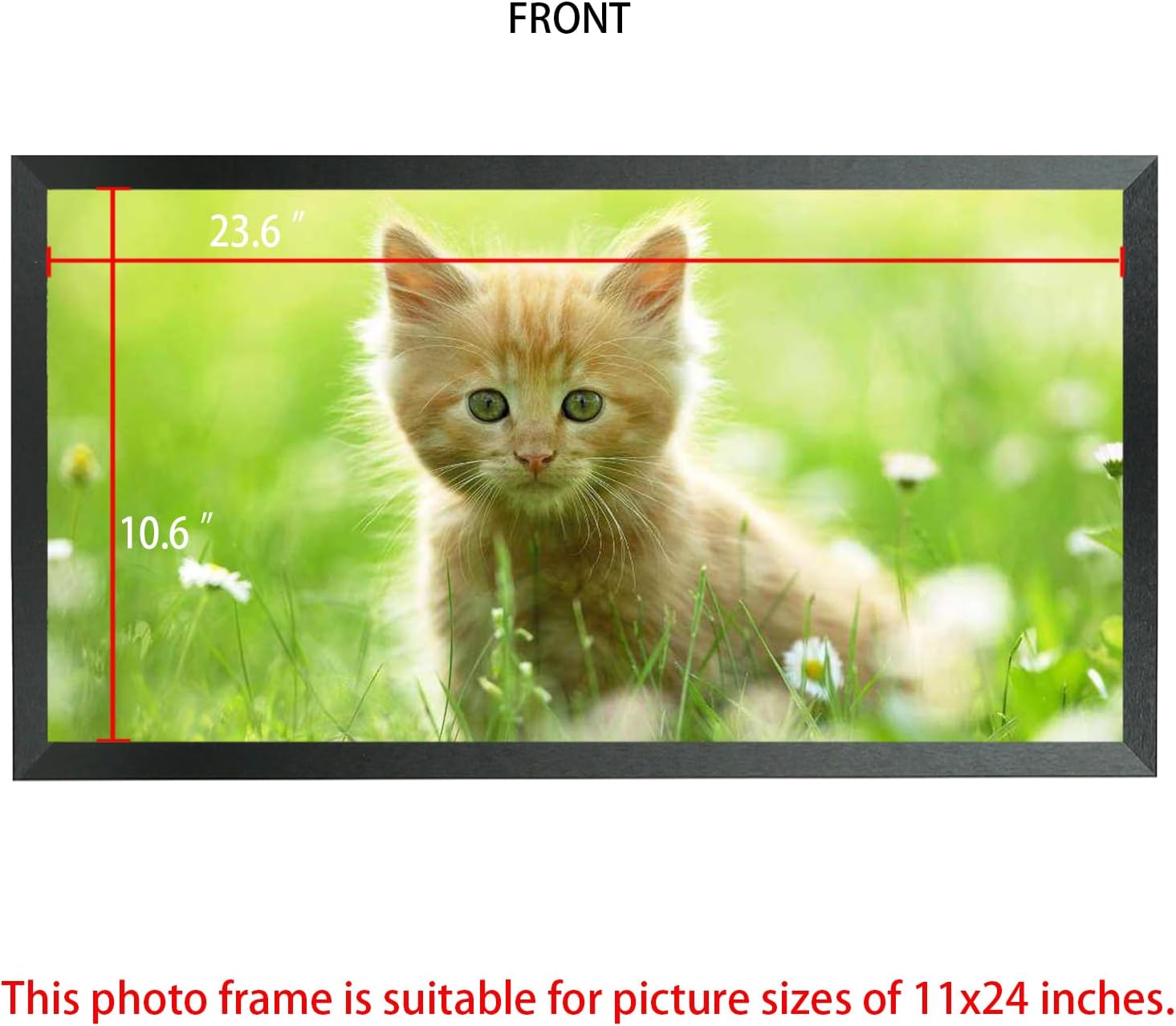 mxtallup 11x24 picture frame solid wood poster frame for wall 11x24 photo frames family black (t22b1124)