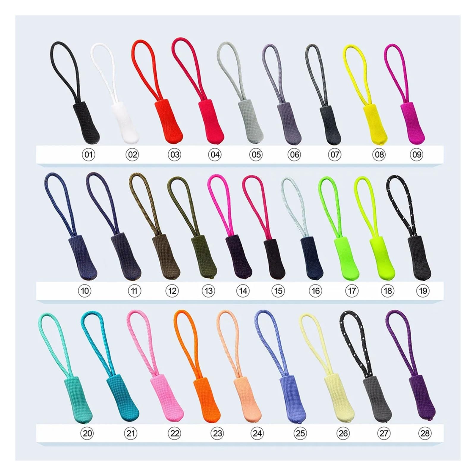 10 stks Kleurrijke Rits Trekkoord Zip Puller Vervanging Uiteinden Lock Ritsen Reistassen Clip Gesp Sport Kledingstuk Onderdelen(07
