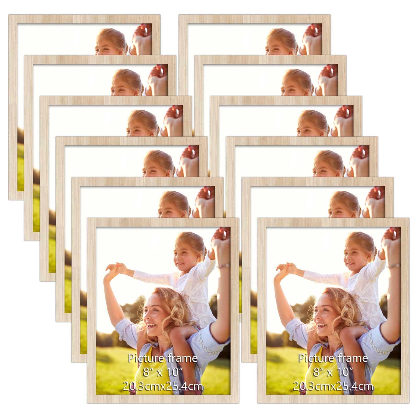 CRUGLA 12 Packs 8x10 Magnetic Picture Frames for Refrigerator 12 Packs, Modified Magnetic Sheet with Self Adhesive Backing, Black 8 by 10 Magnetic Frame for Glass Window Door