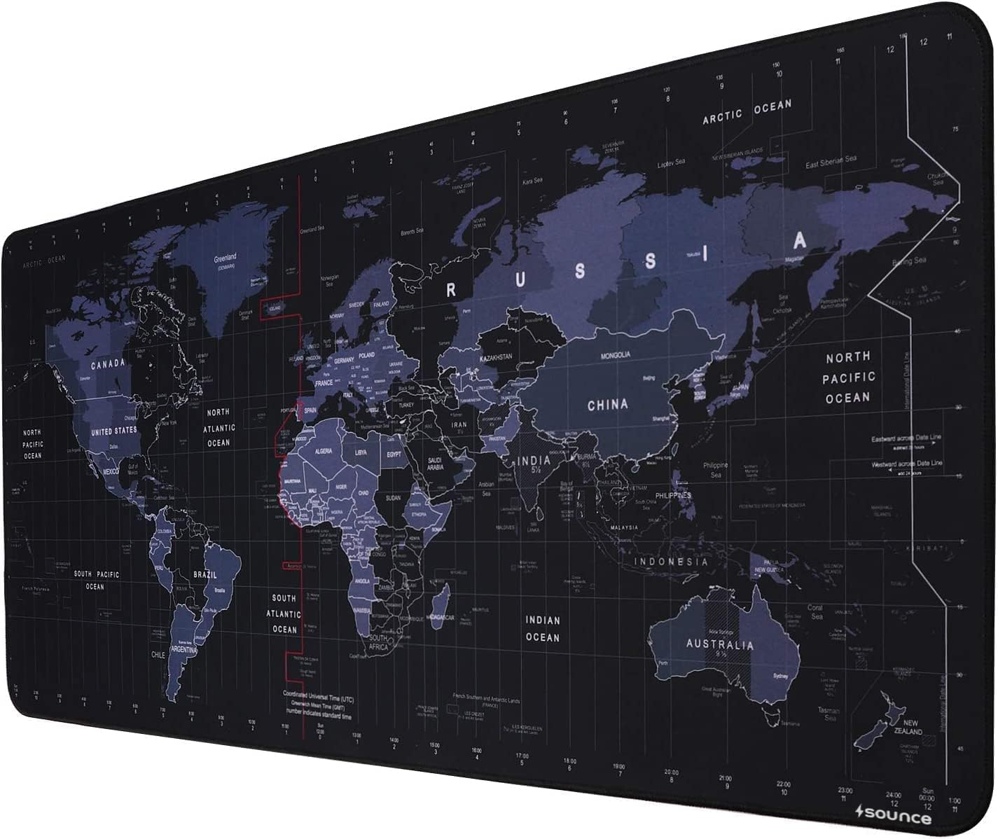 Global Household Premium World Map Extended Gaming Mouse Pad – Large, Anti-Slip & Waterproof Desk Mat with Superior Printing Quality and Precision Stitching (60x30x0.2cm)