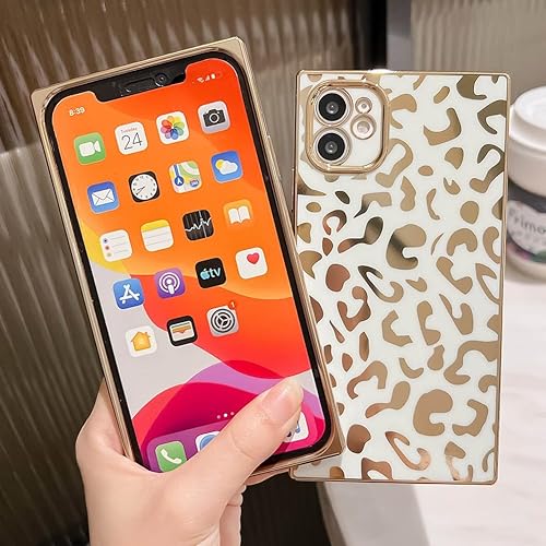 Miniatura 5 de KERZZIL Elegante funda compatible con iPhone 11 con borde cuadrado, bonito diseño de leopardo de lujo, protector de cámara, TPU suave, a prueba de
