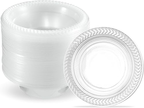 Miniatura 6 de PLASTICPRO Paquete de 80 tazones de plástico transparente de 5 onzas para sopa, duraderos, desechables, pequeños cuencos de plástico para fiestas,