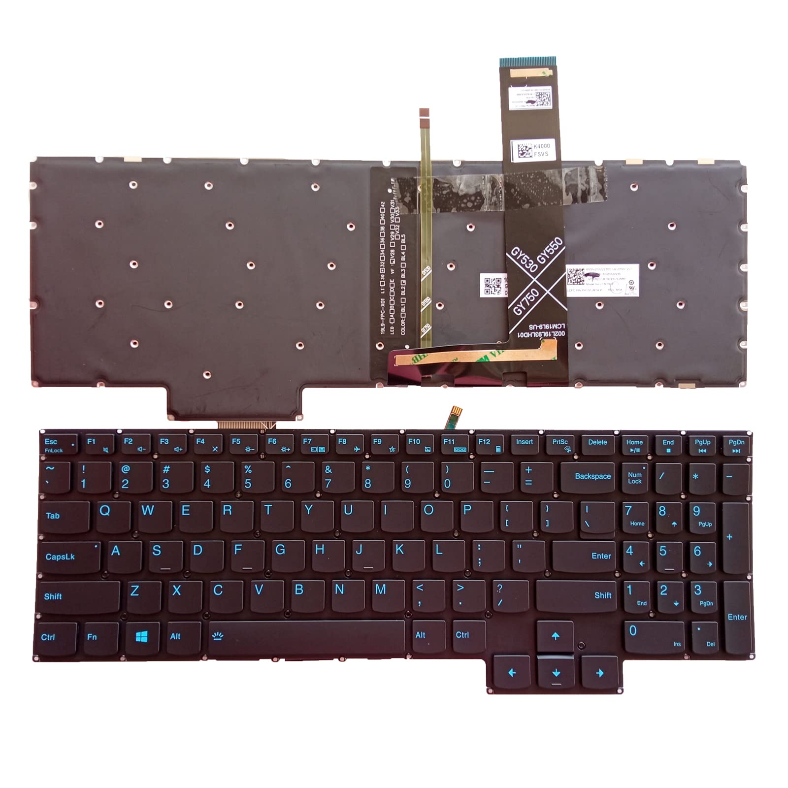 Laptop Replacement US Layout with Backlit Keyboard for Lenovo Legion Y7000 2020 R7000 2020 GY530 GY550 GY750 Y550-15 Y550-17 5-15ARO5H 5-15IMH05H 5-