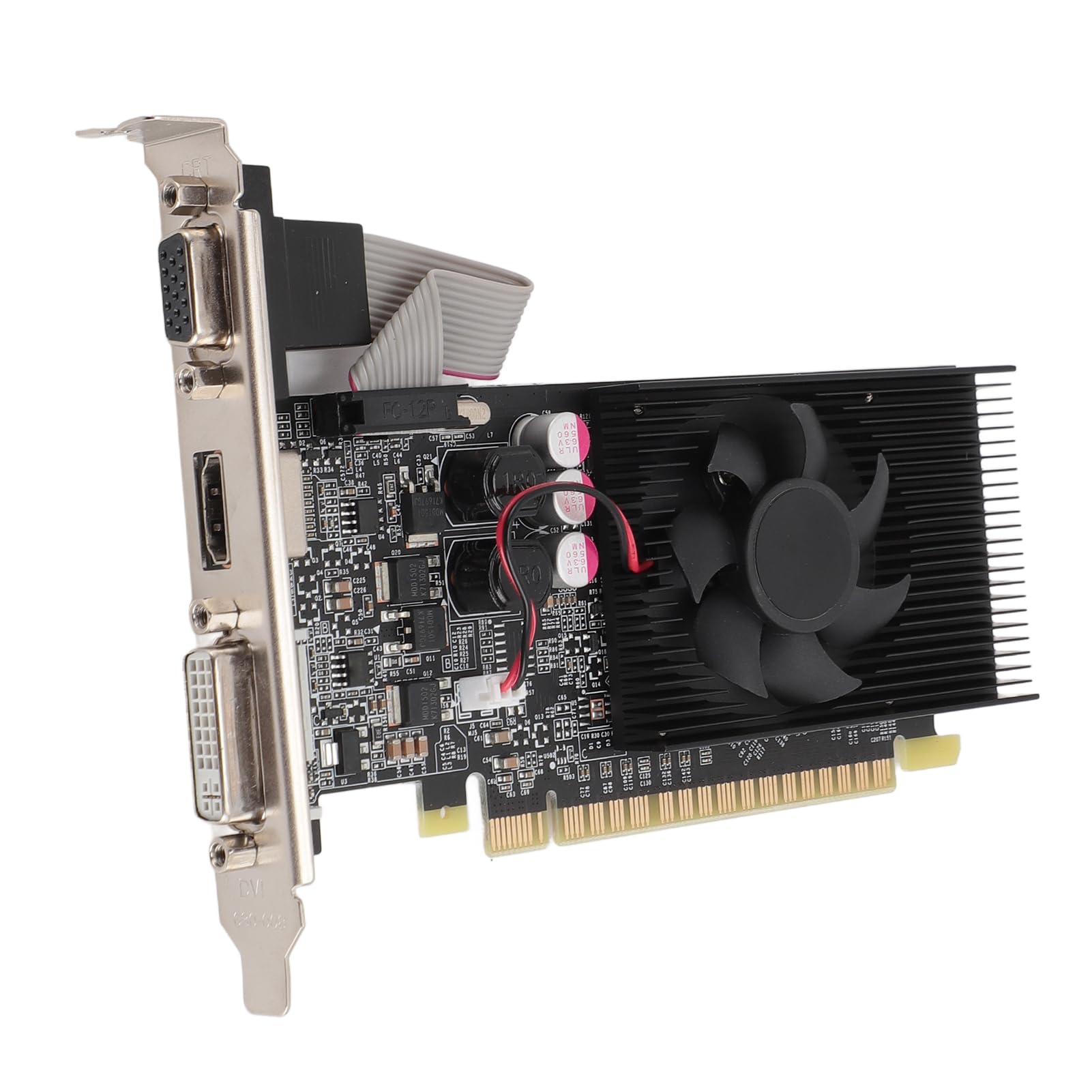 Tarjeta Gráfica GT 210, Tarjeta Gráfica GPU para Juegos PCI Express 2.0 DDR3 de 64 bits, 550 MHz, HDMI DVI VGA con Ventilador de Refrigeración para Juegos de Oficina y PC