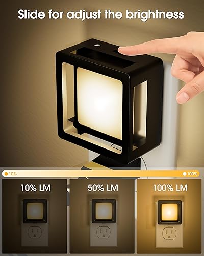 Miniatura 3 de Luz nocturna LED, luces nocturnas enchufables a la pared (paquete de 2) con sensor de atardecer a amanecer, luces nocturnas regulables, brillo