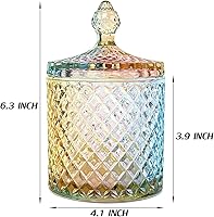 Vista 54 de Colorful Crystal Glass Candy Snack Barrel Storage Jar Embossed Luxury Cookie Buffet Canister With Lids Jewelry Box Jar Biscuit Containers
