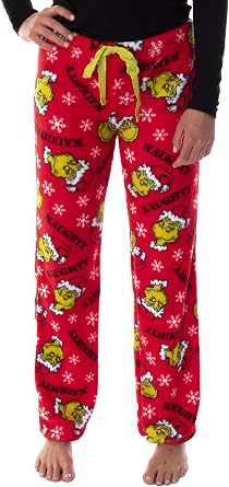 Dr. Seuss Pajamas Juniors Womens How The Grinch Stole Christmas Naughty Fleece Pajama Pants