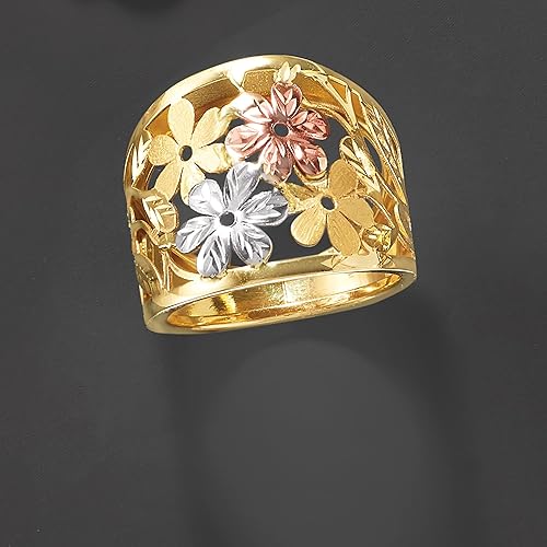 Miniatura 4 de Ross-Simons Italian 14kt Tri-Colored Gold Floral Ring