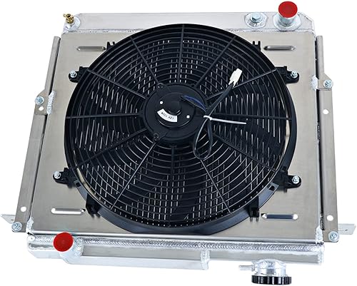 Miniatura 4 de Radiador para Jeep Cherokee Comanche Wagoneer 1984-1997 2.1L 2.5L 2.8L V6, radiador de aluminio de 3 filas + cubierta/ventilador + kit de relé