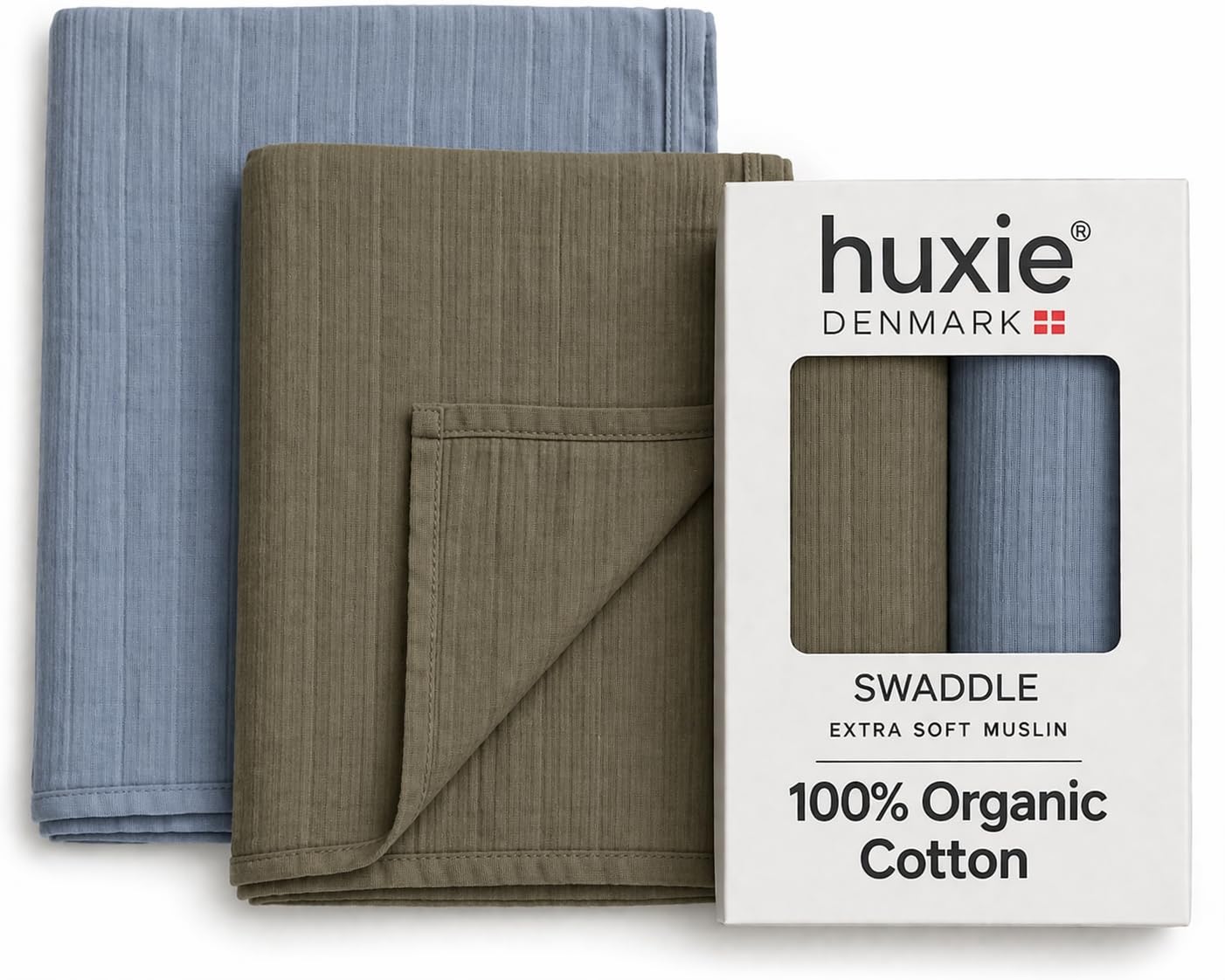 Dania – muślinowe koce do przewijania – 100% bawełna organiczna super miękkie przewijanie dla niemowląt – idealny koc dla chłopca i dziewczynki – 100 x 119 cm (szałwiowa zieleń/Tradewins)