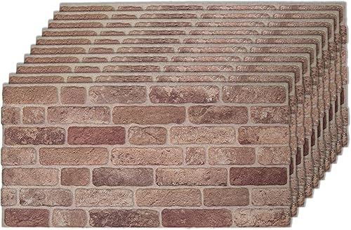IZODEKOR Paneles de pared 3D efecto ladrillo, revestimiento, aspecto de piedra, revestimiento de espuma de poliestireno para sala de estar, cocina,