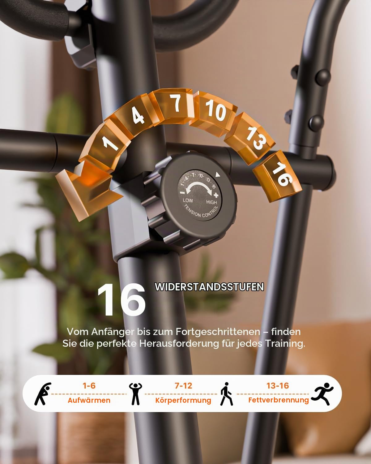 Crosstrainer Für Zuhause, Aeriflo S100C Magnetischer Ellipsentrainer Mit Bluetooth & App, 16 Widerstandsstufen, LCD-Display & Transportrollen, Ultraleiser Crosstrainer Für Cardio-Training
