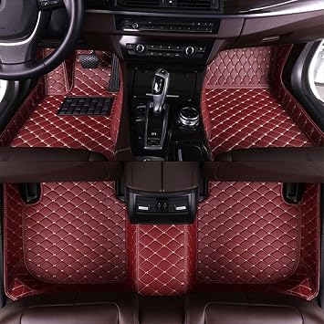 MAITE Custom Car Floor Mat Fit for Le.xus RC RC200t RC250 RC300 RC350 2016 2017 2018 Full Surrouded XPE Leather Waterproof Carpets Mats Red