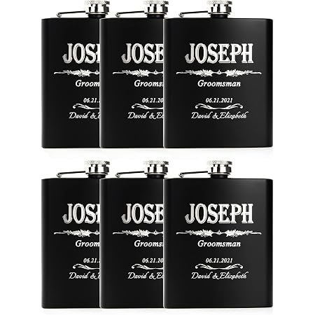 Black Personalized Flask Gift Set - 60+ Gift Ideas For 2025