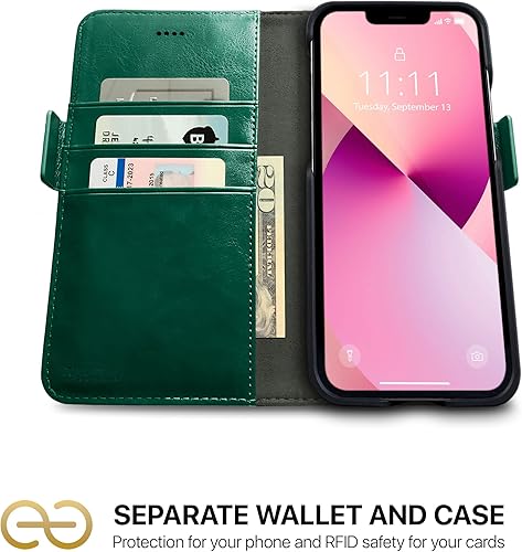 Miniatura 2 de Dreem Fibonacci - Funda tipo cartera para iPhone 13  2 en 1 a prueba de golpes y funda desmontable de piel vegana, compatible con MagSafe,