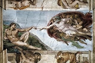 ART.COM Wall Art Print Sistine Chapel, the Creation of Adam, 18" x 12"