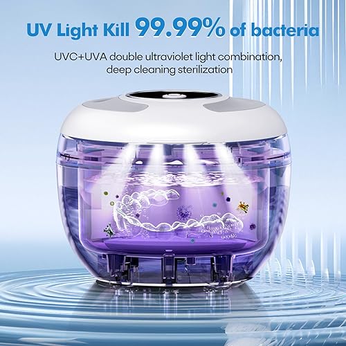 Miniatura 2 de Máquina Limpiadora de Retenedores Ultrasónicos Mejorada, Limpiador Ultrasónico de Dentaduras 45kHz para Protectores Nocturnos, Brackets,