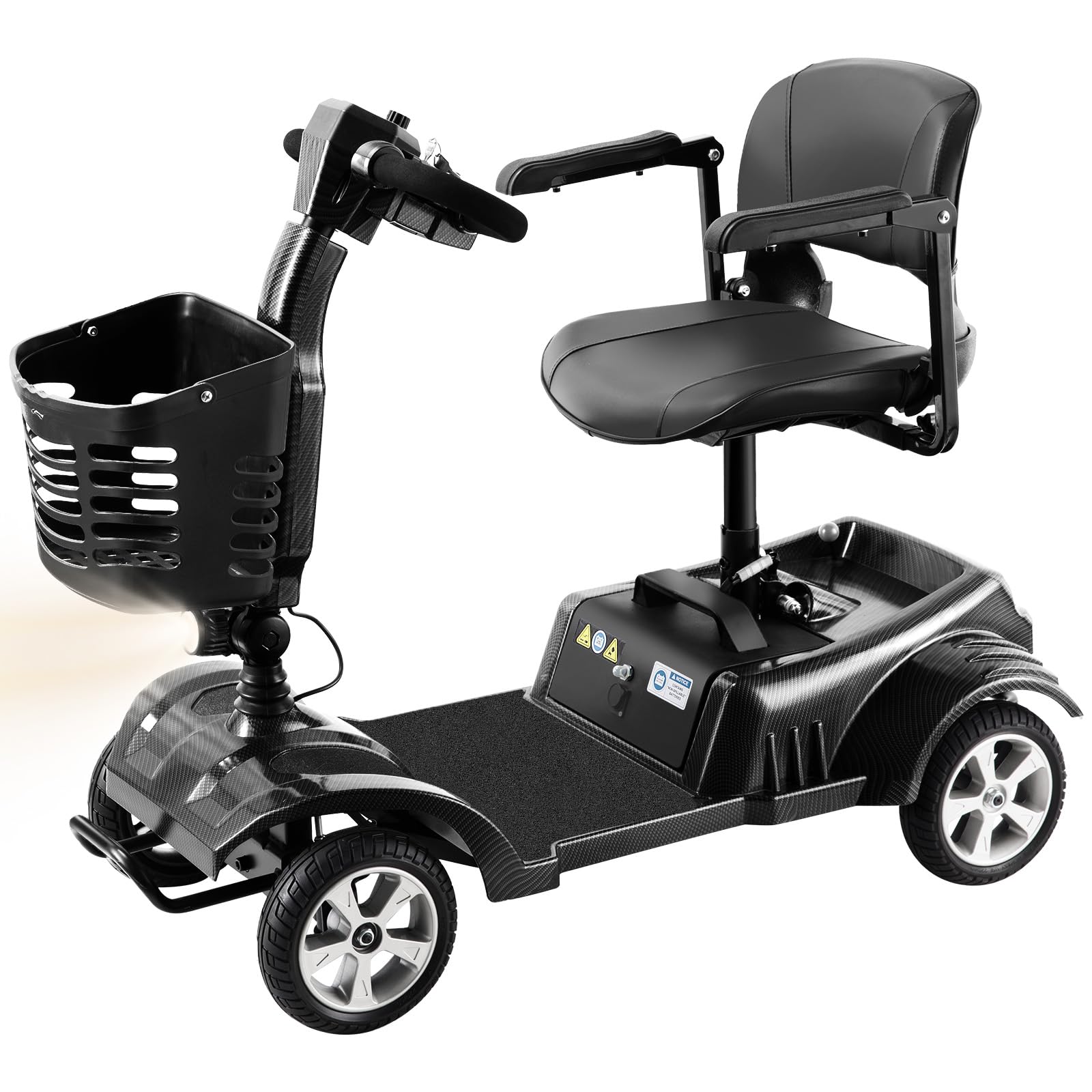 Scooter Eléctrico 4 Ruedas para Mayores, 350W, 20 km, Carga útil 150 kg