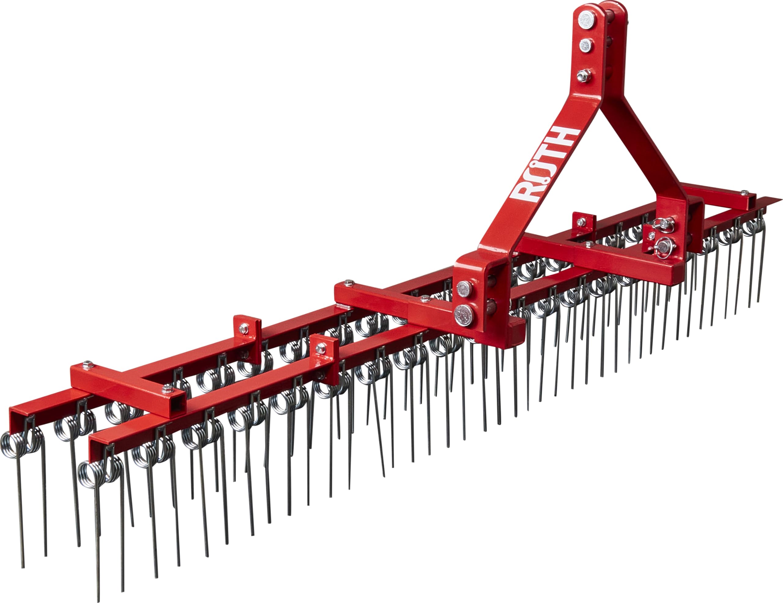 Rechen für Traktor Rasenstriegel Entmooser Hofegge 232cm Breite mit Federzinken 40 Doppelzinken mit 3-Punkt Aufnahme