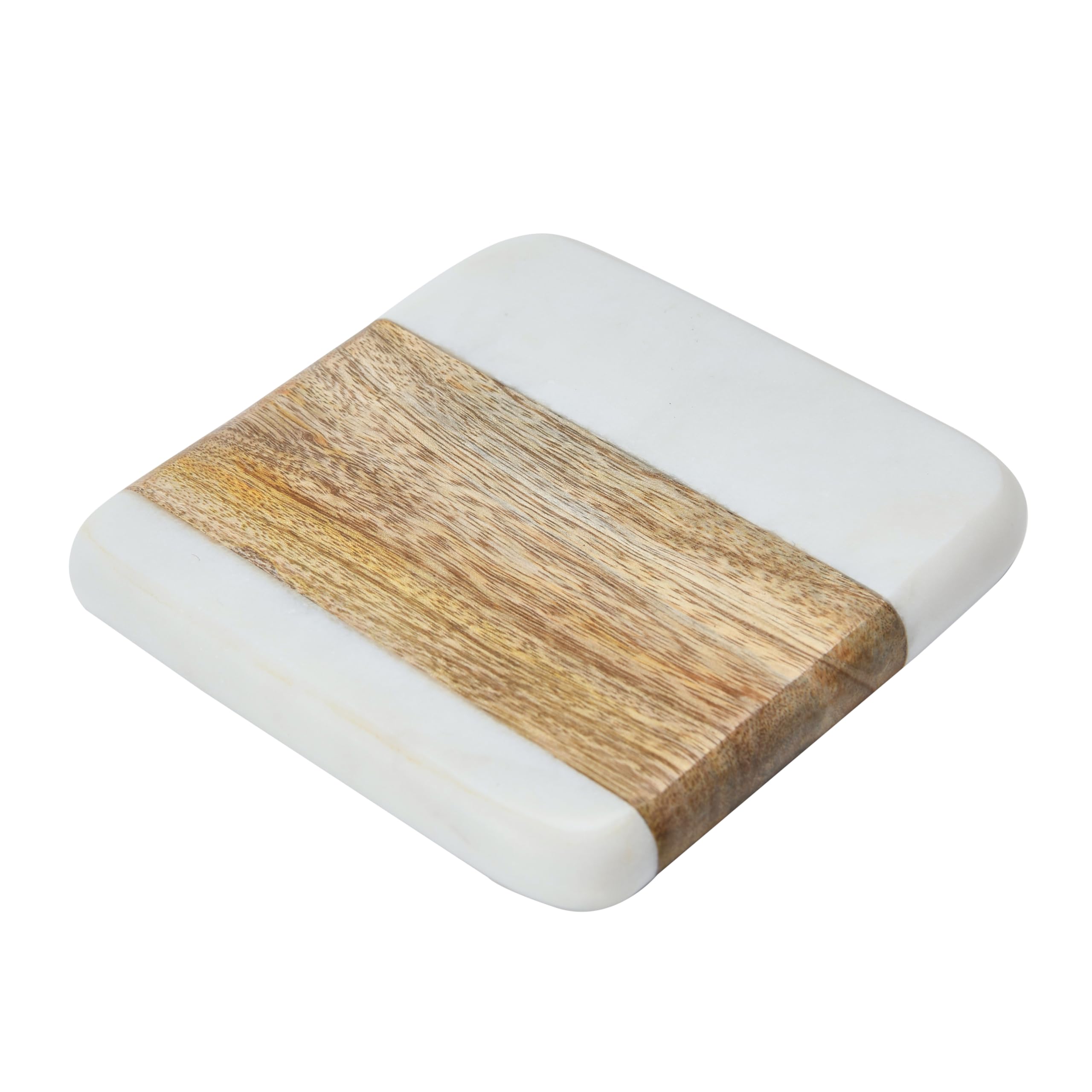 Tavolo da pranzo con base in marmo e legno di mango 130 Atica