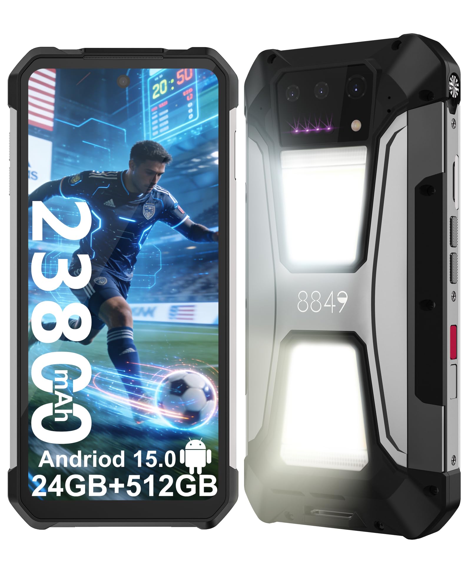 8849 Tank 2 Pro Celular Robusto, 4G Android 15 Teléfono Irrompible IP68