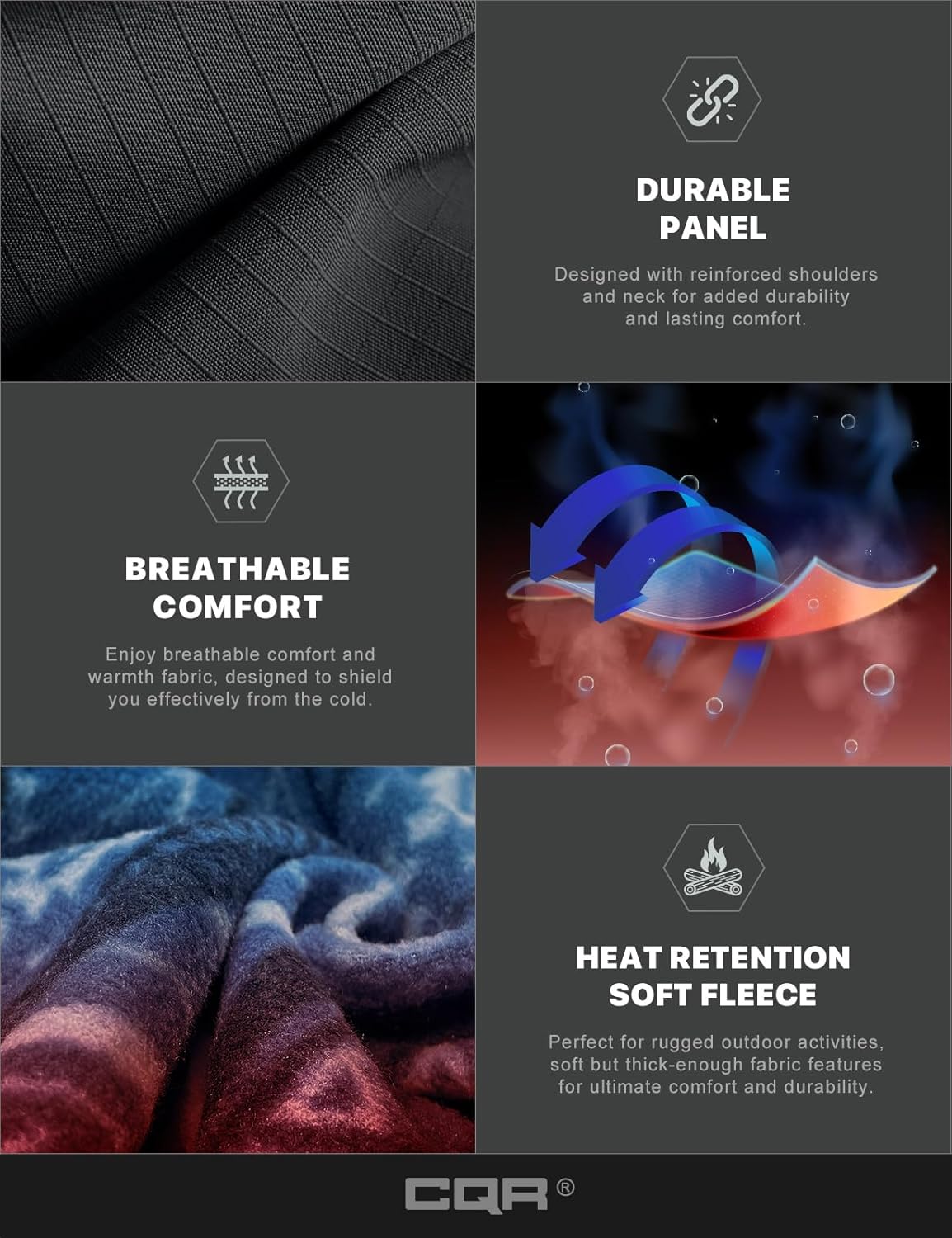 CQR Men's Long Sleeve Heavyweight Fleece Shirts, Plaid Button Up Shirt, Warm Outdoor Casual Shirt with Pockets - Image 8