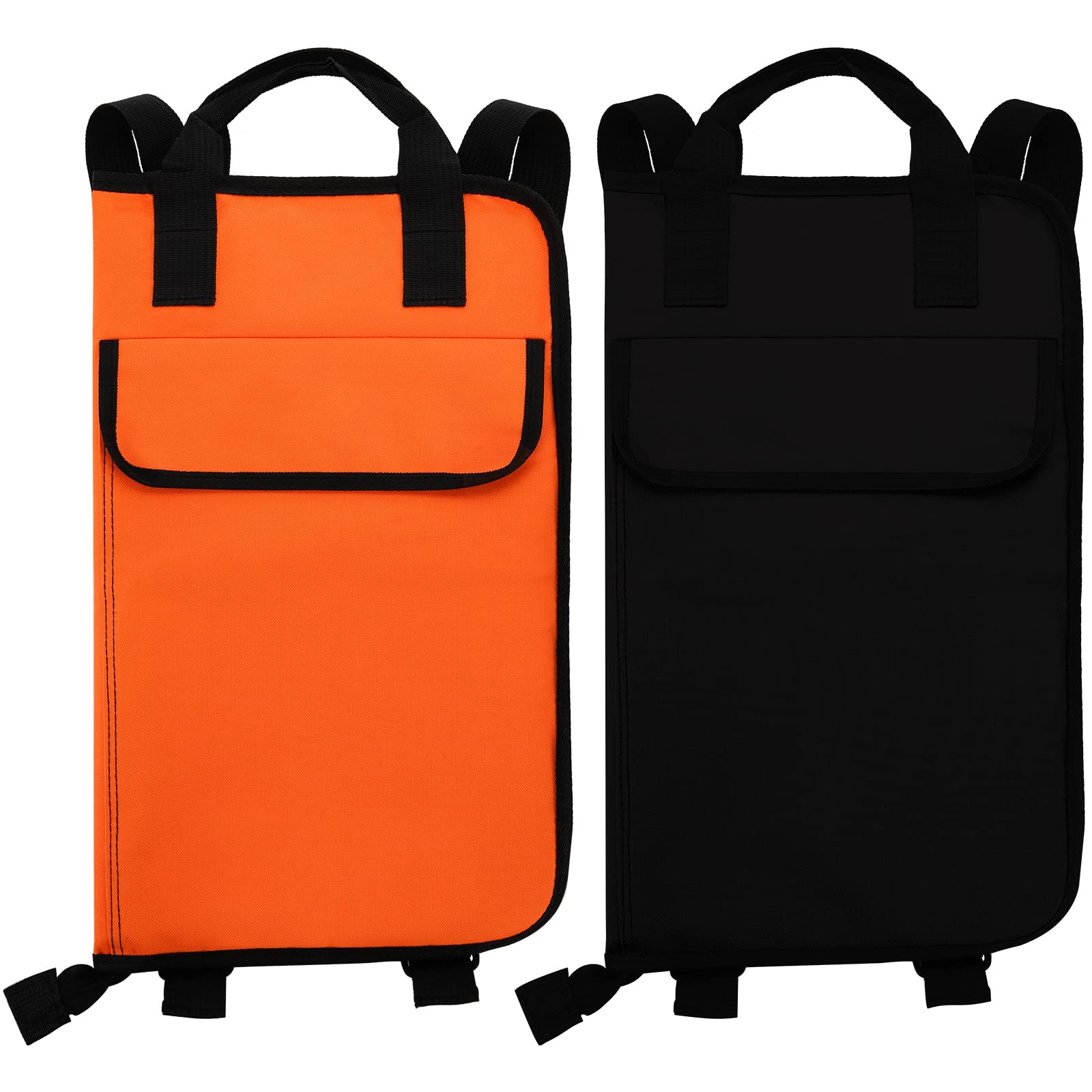 SOUJOY 2 Pack Drum Stick Bag, Drumstick Storage Case with Anti-Falling Pocket, Large Capacity Hanging Portable Mallet Case for Drumsticks Brushes Mallets up to 12 Pairs