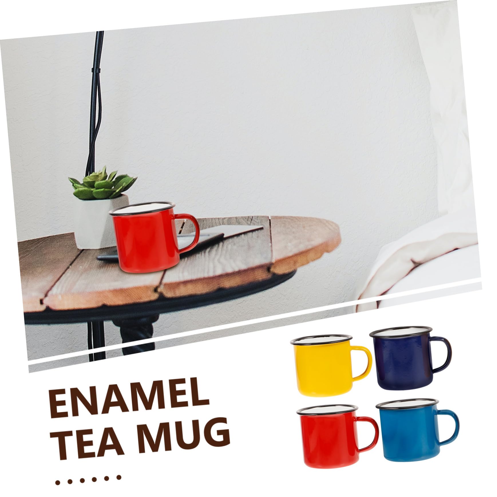 TOYANDONA 4stücke Emaillebecher Retro Campingbecher Wassergläser Kaffeetassen für Outdoor und Haushalt