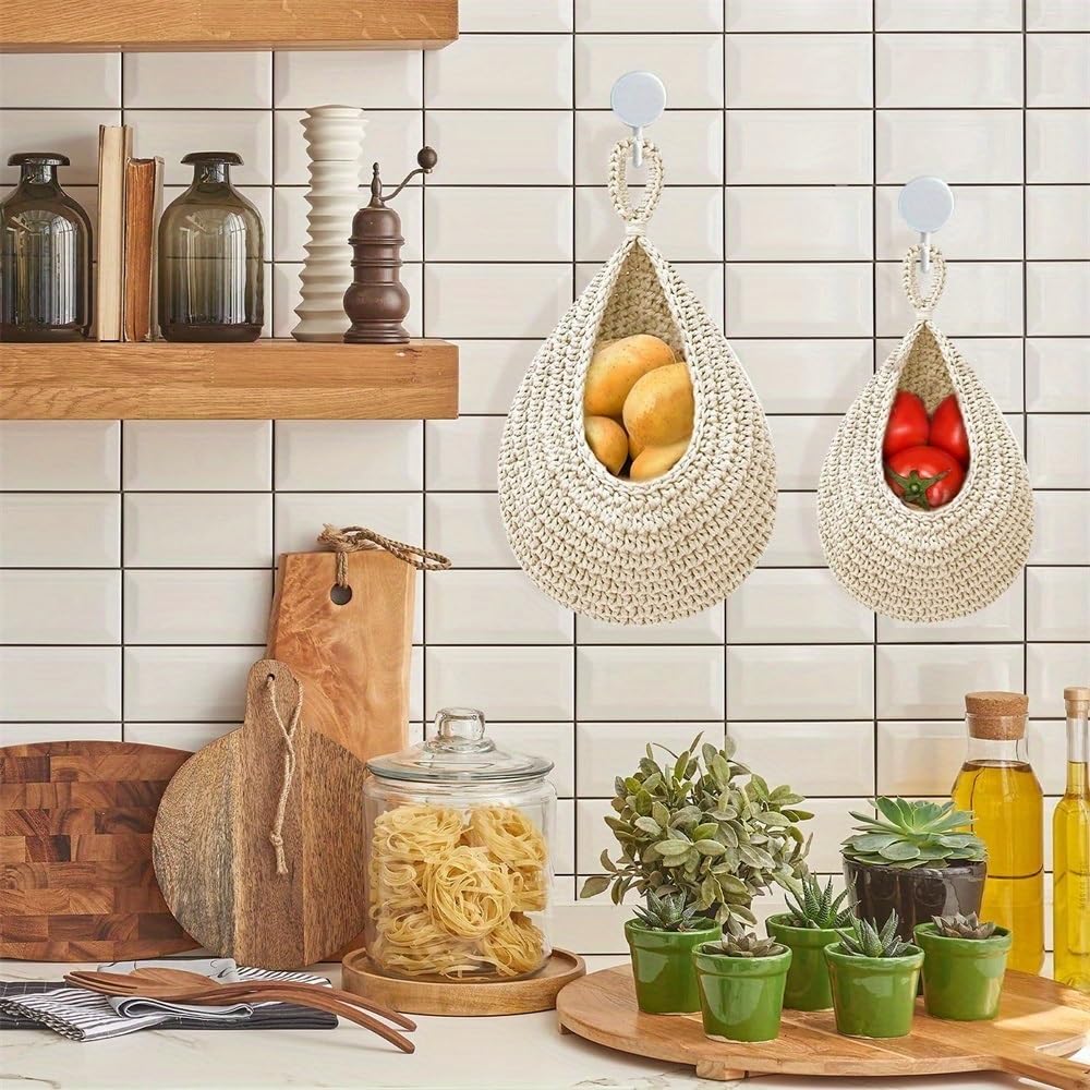 Stojaki na owoce 3 szt./opakowanie Wiszące kosze na owoce do uchwytu ściennego w kuchni Łza koszu produkty