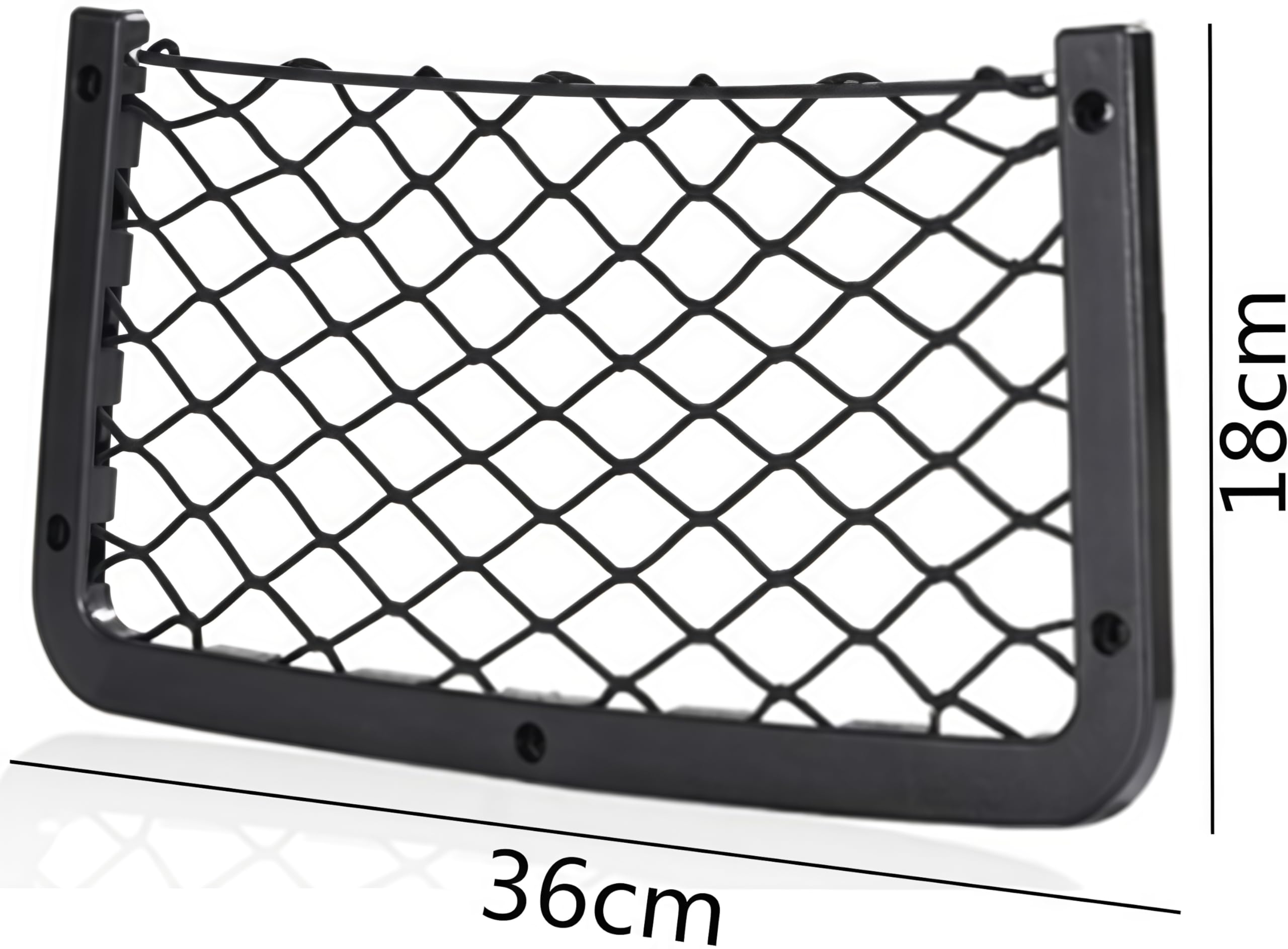 Set Di 2 Reti Portaoggetti Per Camper E Auto - 26x12 Cm, Con Viti E Nastro Adesivo, Nero