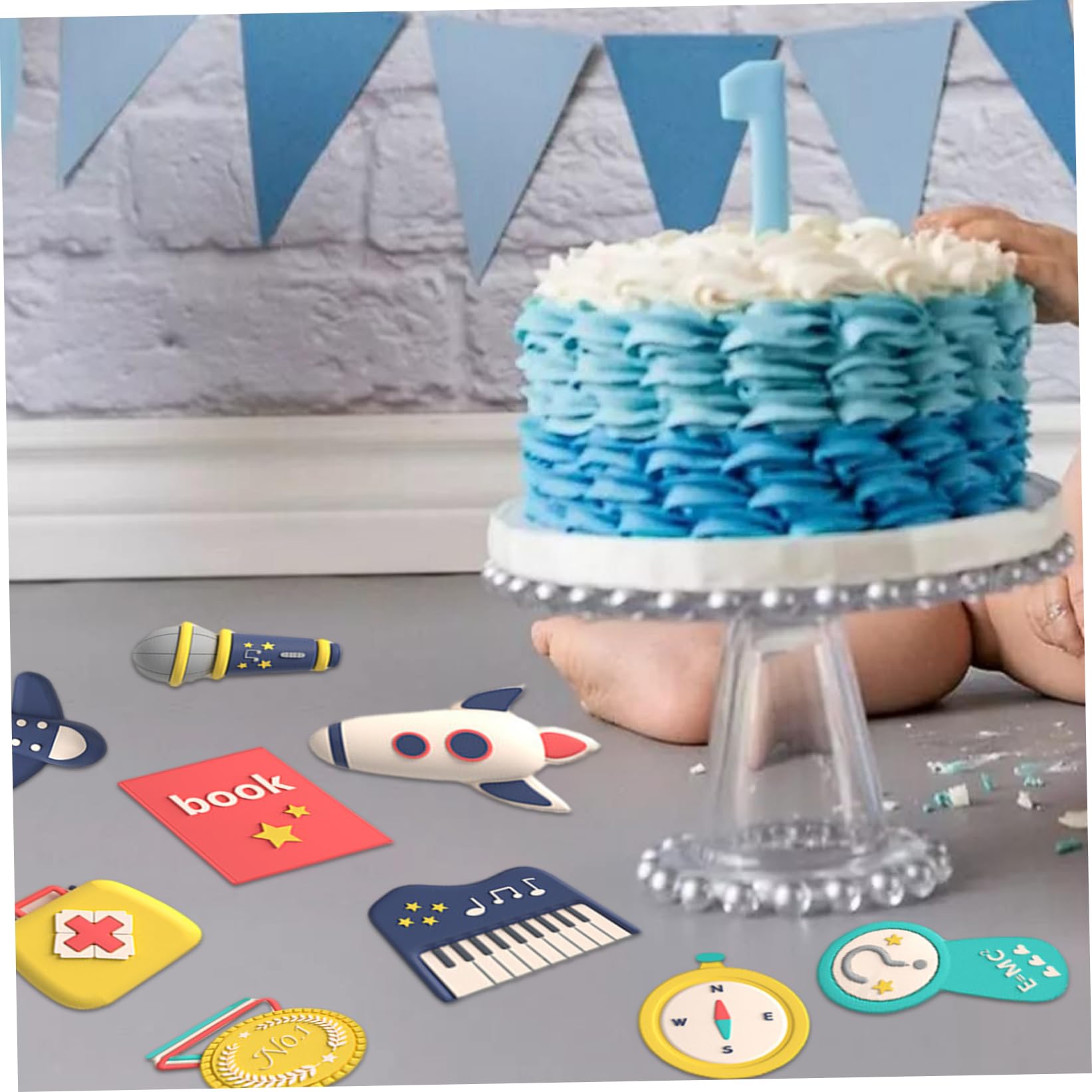 24 Pezzi Set Doljabi Set Sicuro Zhuazhou Articoli Regali di Compleanno Cartone Animato 1 ° Compleanno Doljanchi Tradizionale Giocattoli per Bambini Cerimonia Coreana, Ragazza, 1