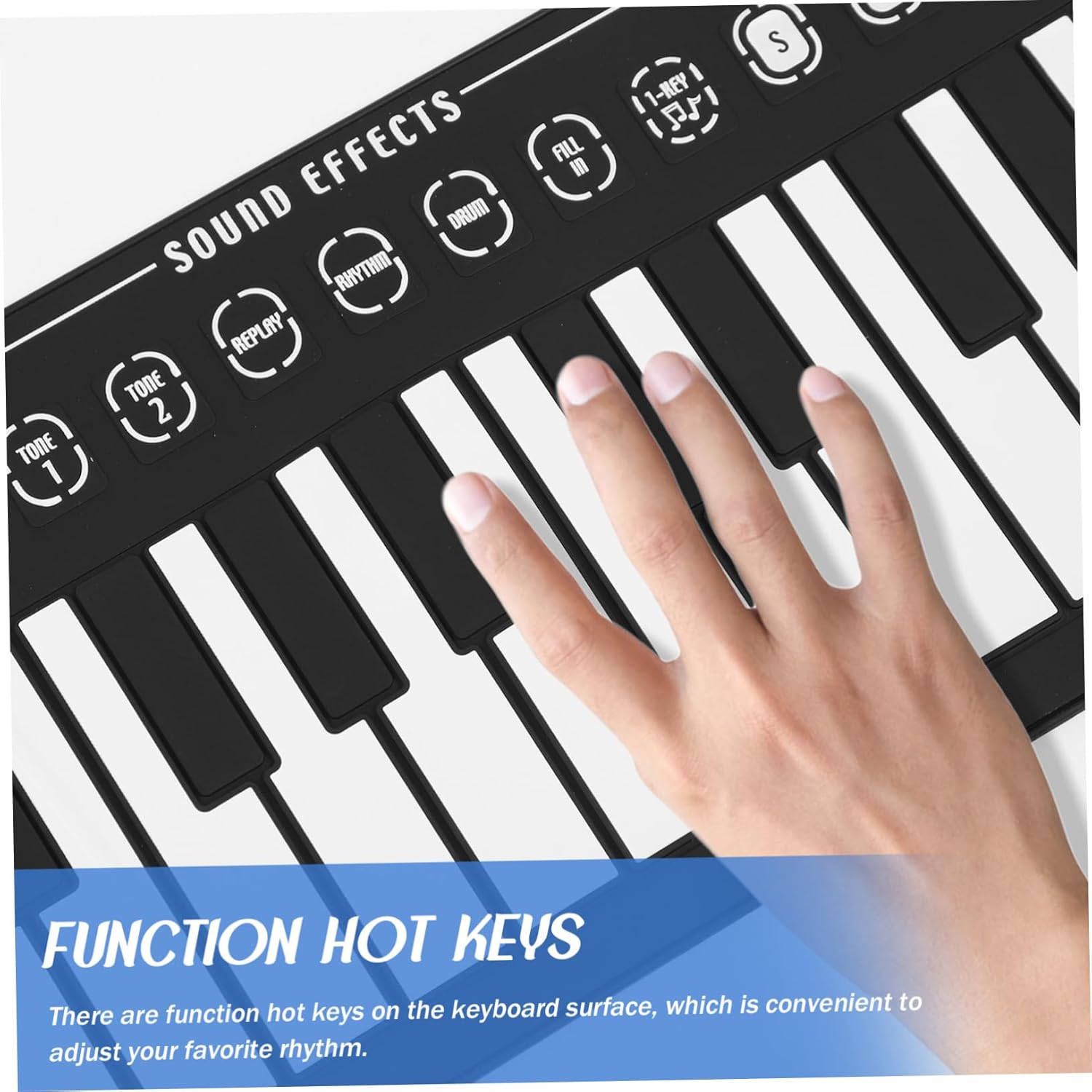 SUPVOX Hand Piano Keys Portable Electronic Keyboard Boys and Girls Piano Music Stand Mellow Sound Tones Rhythms